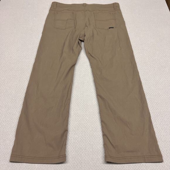 Prana Pants Mens 38x30 Brown Nylon Slim Fit Performance Hiking Outdoor Stretch - Picture 2 of 8